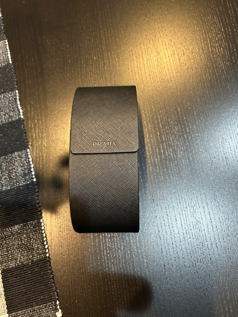 Prada Black Saffiano Sunglasses Case with Logo